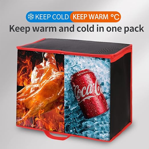 Bodaon Insulated Food Delivery Bag, X-Large Insulated Reusable Grocery Bags with Top, Cooler Bags for Travel/Camping, Catering Shopping Bag for Groceries, Thermal Bags for Cold and Hot Food