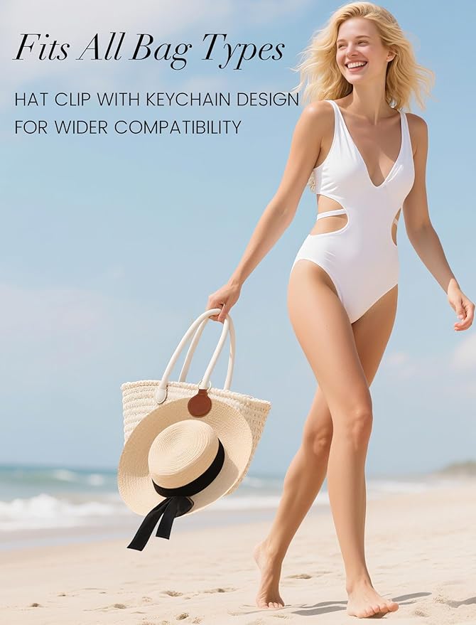 Niveaya Magnetic Hat Clip for Travel on Bag - 3Pack, Travel Essentials Accessory for Beach Cruise Outdoor, Practical Gift for Travelers, Strong Magnet Keeps Hat Secure on Purse Luggage Backpack