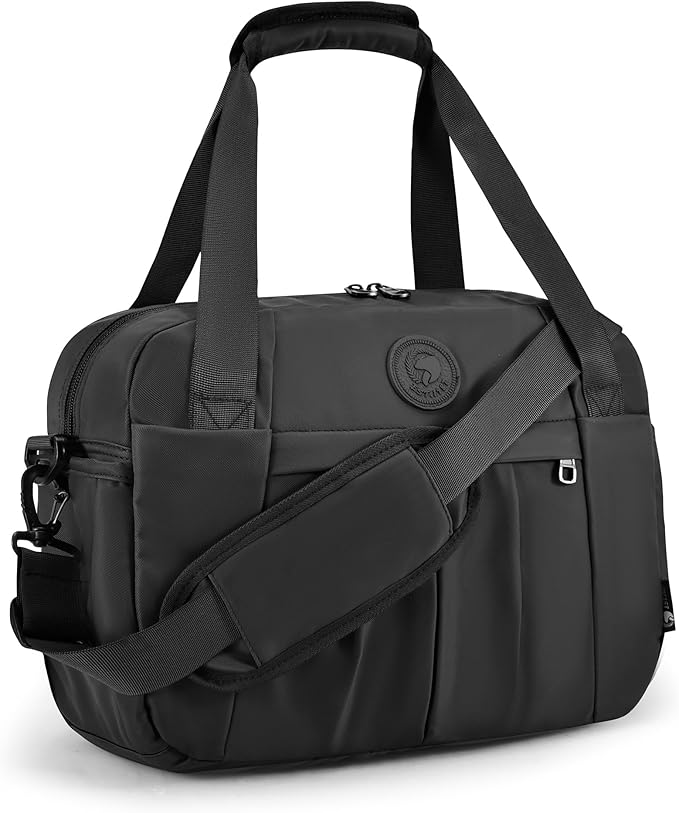 Small Duffle Bag 40x30x15cm Personal Item Bag Gym Bag for Woman Man with Wet Pocket Travel Airline Approved Carry on Duffel Bag,Black