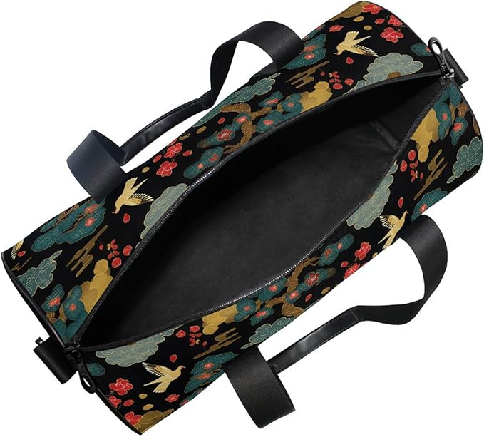 MNSRUU Sports Duffel Bags, Birds Tree Athletic Gym Bag Overnight Workout Travel Tote Luggage for Men Women Yoga