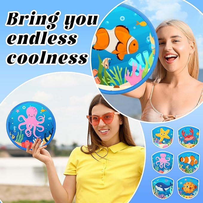 Amyhill 30 Pcs Under the Sea Party Favors Foldable Flying Disc Fans with Bags Summer Beach Pool Birthday Party Favors 9.8'' DIY Cooling Fan Colorful Goody Stuffers End of The Year Gifts from Teacher