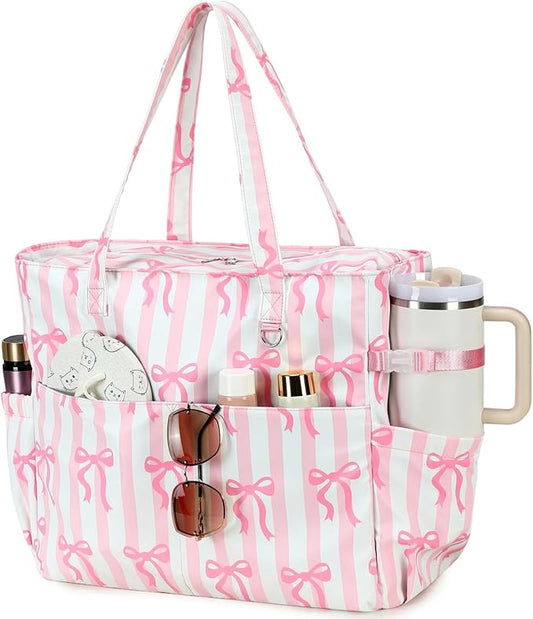Bluboon Waterproof Beach Tote Pool Bags for Women Ladies Extra Large Carry On Bag With Wet Compartment for Weekender Travel