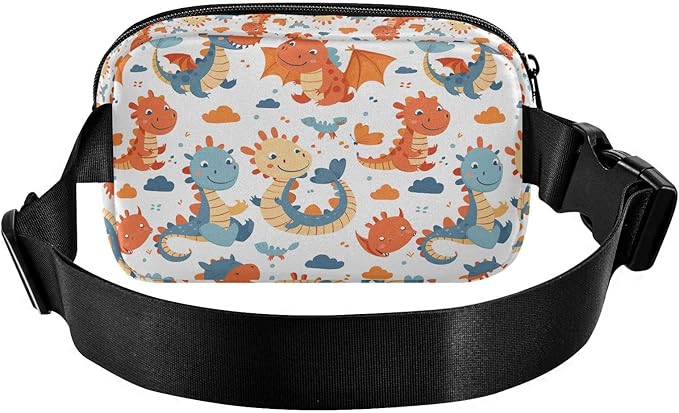Cute Dinosaur Dino Fanny Pack for Women Men Water Resistant Fashion Waist Packs with Adjustable Strap Belt Bag for Travel Workout Jogging Hiking 21220132
