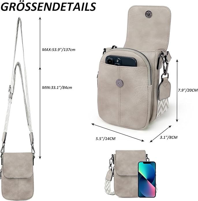 TANTOMI Small Crossbody Bags for Women, Small Purses with Card Slots Phone Purse Wide Adjustable Strap