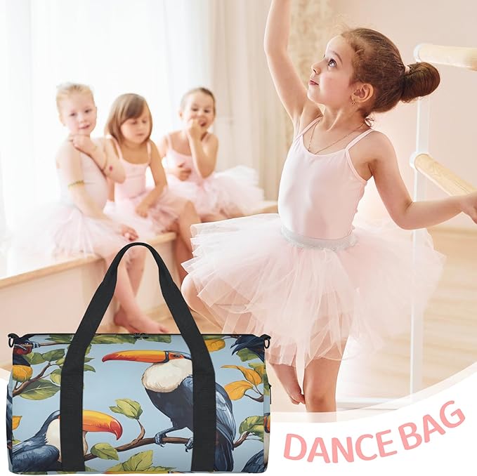 Cute Toucan Travel Duffle Bag for Women Men, Overnight Weekender Bag, Carry on Tote for Sport Gym