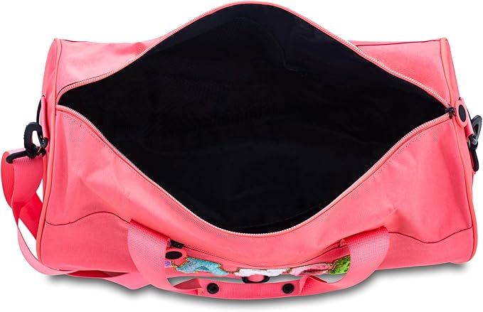 Large Size Dance Ballet Bag for Girls Toddler Teens,Dancing/Gymnastic/Cheer Kids Bag with Chenille Letters,Lightweight Spacious Toddler Duffle Sport Gym Overnight,16.5"Lx9"Wx9"H（Pink)