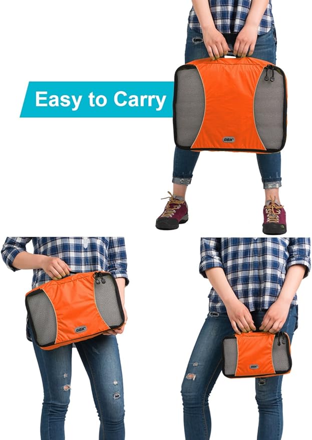 GOX Ultra Light 5 piece Packing Cubes Travel Luggage Organizer 1 Large 2 Medium 2 Small