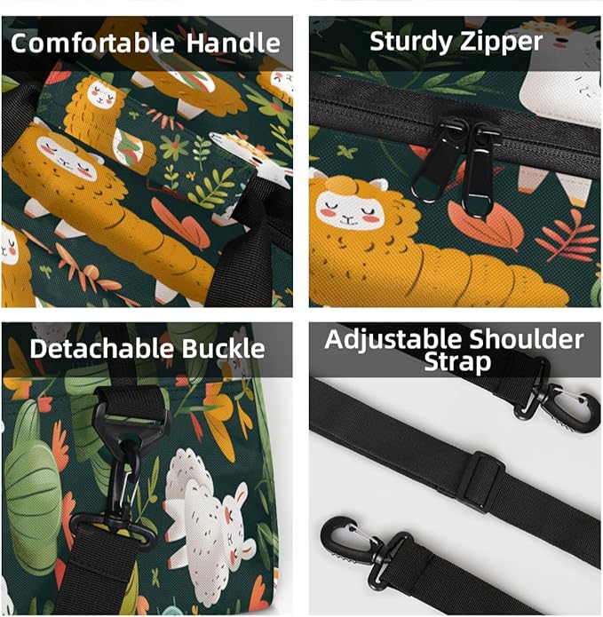 Sheep Mini Gym Bag 18 inch for Women Men Waterproof Custom Sheep Pet Floral Travel Duffel Bag Carry On Overnight Tote Nurse Bag for Work Fitness Hiking