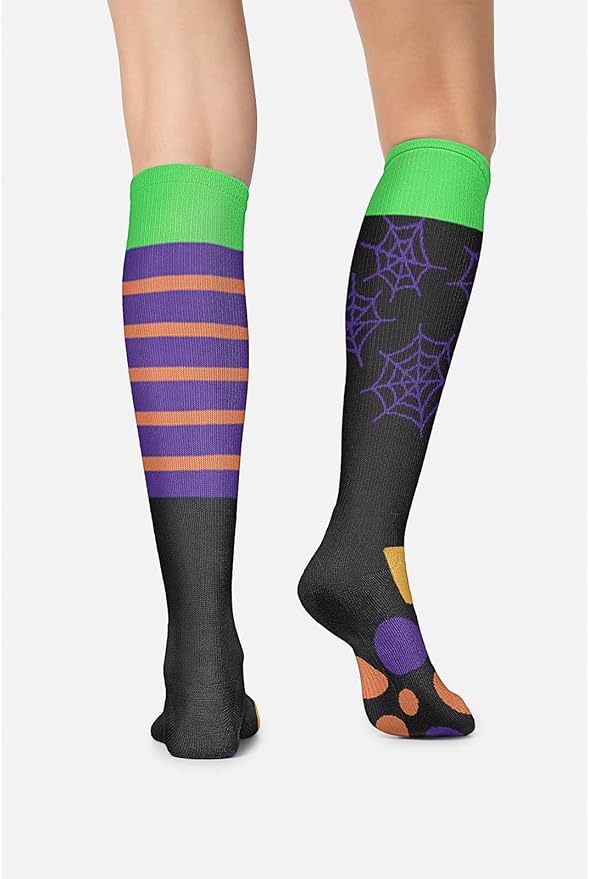Cherokee Women's 10-15mmHg Compression Socks – Fun Print Knee Highs with Light Support, Soft Feel - PRINTSUPPORT
