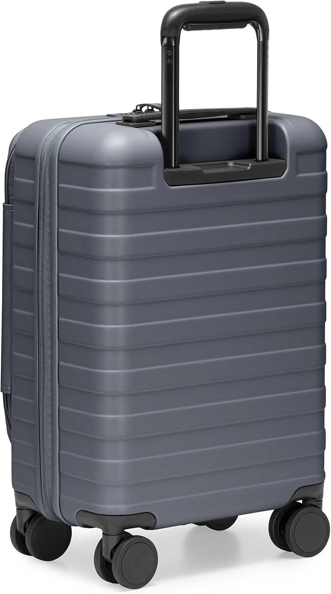 Traveler's Choice Novia Top Opening Expandable Polycarbonate Luggage with Spinner Wheels, Slate Blue, 21-Inch Carry-on