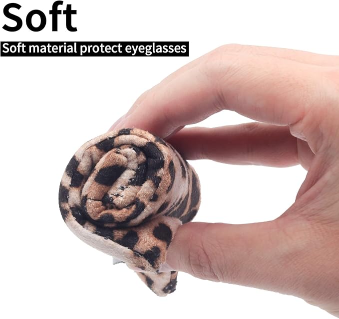 Face Shadow Double Glasses Case Soft Eyeglass Case For Women Men Squeeze Top Sunglasses Case With Cleaning Cloth