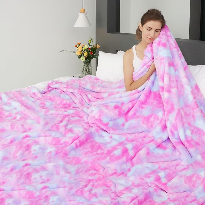 MUGD Lightweight Blanket Fleece Big Blanket Fuzzy Throw Blanket for Bed King Size
