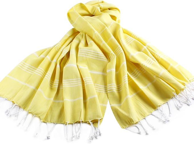 Cacala Lightweight and Thin Turkish Beach Towel 100% Cotton Sand-Free and Quick-Drying Goodness Perfect as an Extra Large Travel Towel, Beach Accessory, or Gift for Beach Lovers, 37 x 70