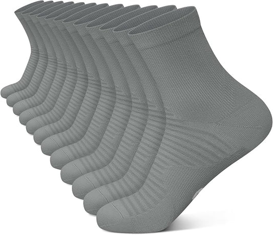 Compression Running Ankle Socks for Men and Women (6 Pairs), Quarter Athletic Socks for Running, Cycling, Golf, Work