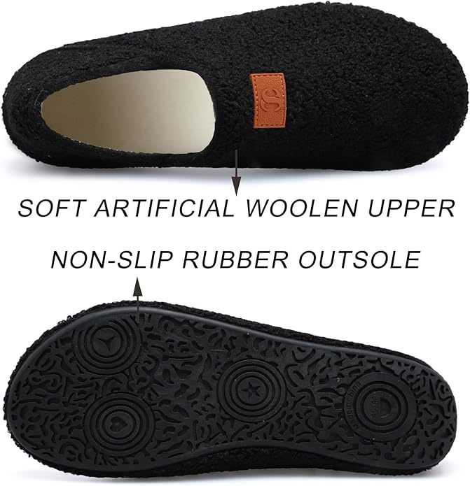 Scurtain Unisex Adults Rubber Sole Slippers