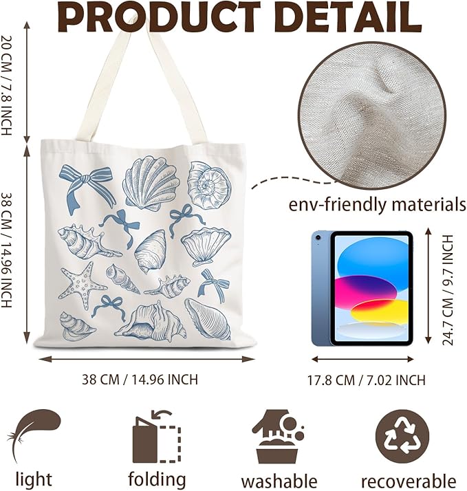 FBB Ocaen Beachy Ocean Sea Fish Reusable Grocery Shopping Bag