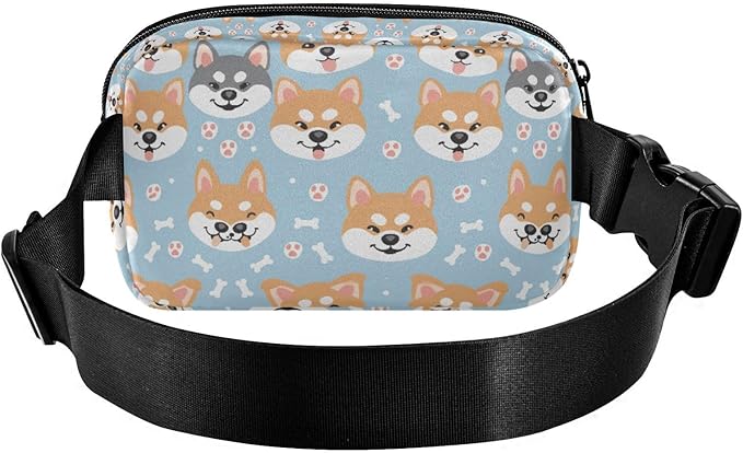 Kawaii Shiba Inu Dog Fanny Pack for Women Men Water Resistant Fashion Waist Packs with Adjustable Strap Belt Bag for Travel Workout Jogging Hiking 21219127