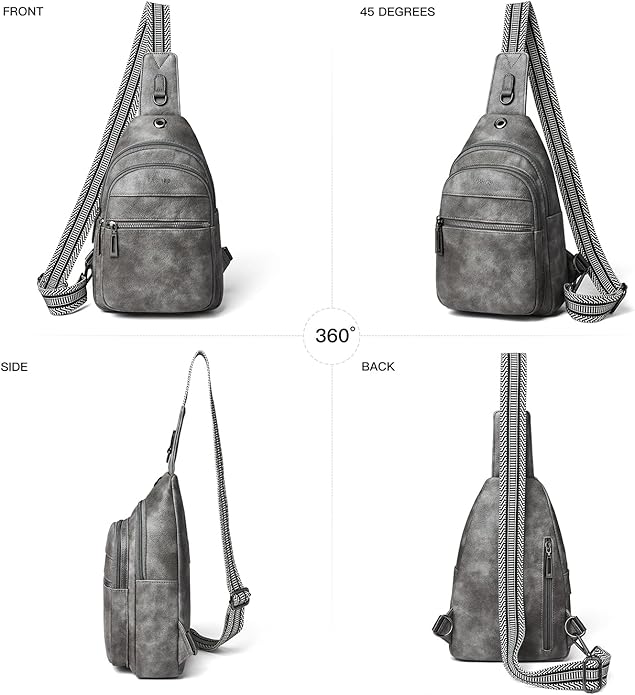 Sling Bag For Women Faux Leather Small Casual Daypack Backpack Fanny Pack Crossbody Chest Bags Purse