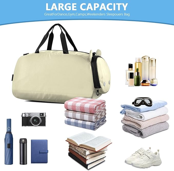 Lemon Chiffon Solid Color Pure Plain Small Gym Bag with Shoes Compartment Large Capacity Personal Item Travel Bag for School Practice, Sports, Travel bolso de viaje para hombre