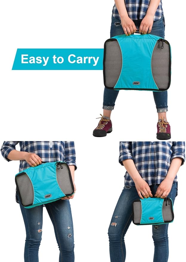 GOX Ultra Light 5 piece Packing Cubes Travel Luggage Organizer 1 Large 2 Medium 2 Small