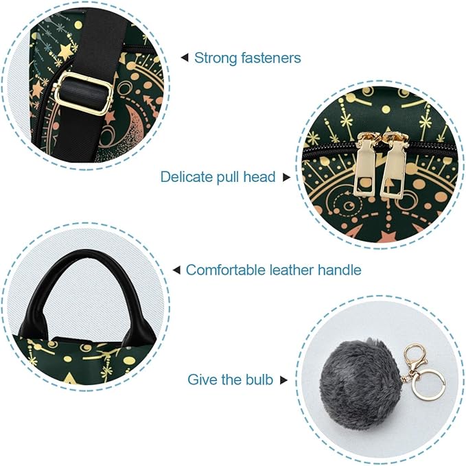 ALAZA Moon & Star Alchemy Magical Backpack Purse for Women Anti Theft Fashion Back Pack Shoulder Bag