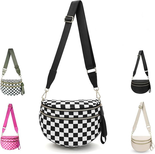 Crossbody Bags For Women,Waterproof Oxford Bum Bag with Adjustable Strap,Large Capacity Travel Purse