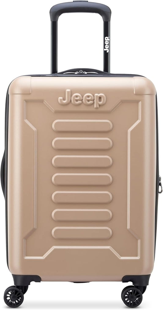 Jeep JH004C Hardside Expandable Luggage with Spinner Wheels, Beige, Carry-On 20 Inch