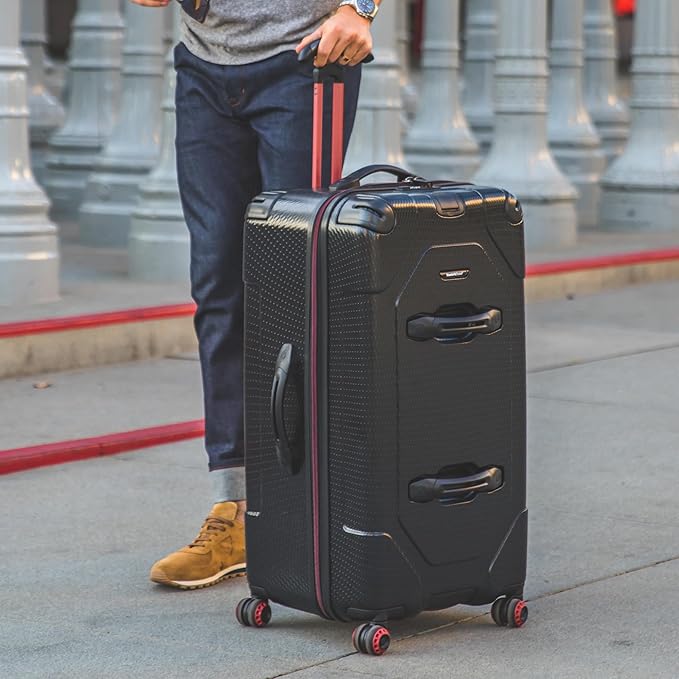 Traveler's Choice Maxporter II Polycarbonate Hardside Trunk with Spinner Wheels, American Flag, 31-Inch Trunk