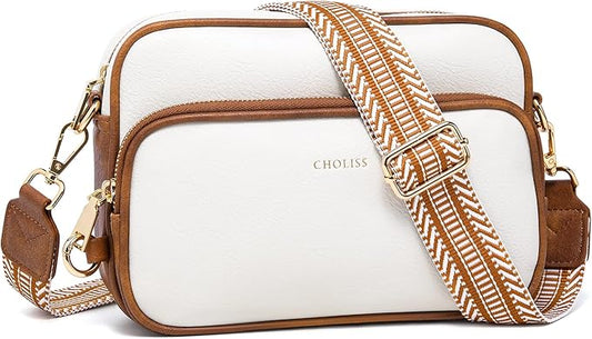 CHOLISS Small Purses for Women, Travel Purses Anti Theft Crossbody Bags for Women, Vegan Leather Adjustable Wide Guitar Strap | Travel Purses, Anti Theft, Adjustable, Wide Guitar Strap