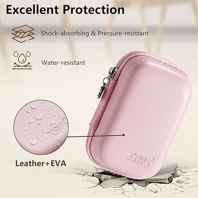 Digital Camera Case Compatible with Canon Powershot G7X Mark II & III/ SX740/ Sony ZV-1/ RX100 VII, Compact Travel Point & Shoot 4K Vlog Cameras Storage Holder with Lanyard (Pink)