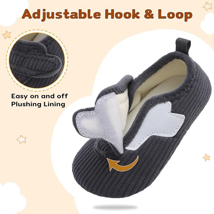 LeIsfIt Toddler Slippers Boys Girls House Shoes Soft Warm Kids House Slippers Slip on Cozy Bedroom Sock Shoes Non-slip Indoor Outdoor Slipper Shoe