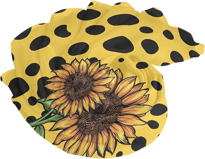 Sunflower Pattern Spot Print Oversized Lightweight Thin Beach Towel Compact Sandproof Fast Dry Clearance Towels Sand Free Pool Travel Essentials Accessories Women Men Adult Gifts Size M