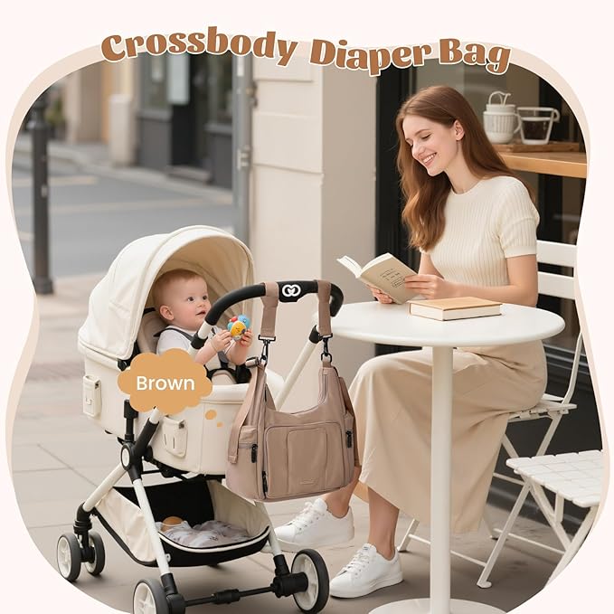 14L Puffer Diaper Bag Tote, Large Capacity Travel Diaper bags, Crossbody Hospital Bag for mom