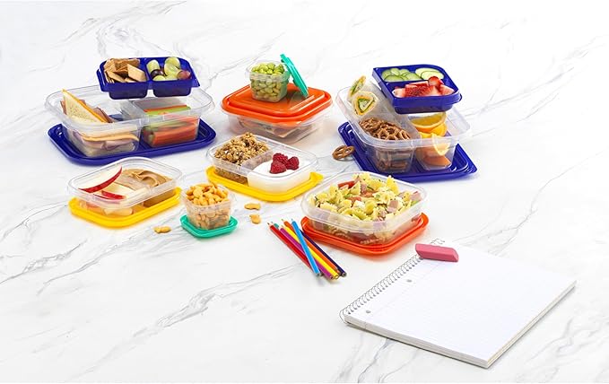 GoodCook EveryWare 18 Piece Lunch Set, Assorted Colors, BPA Free (Pack of 2)