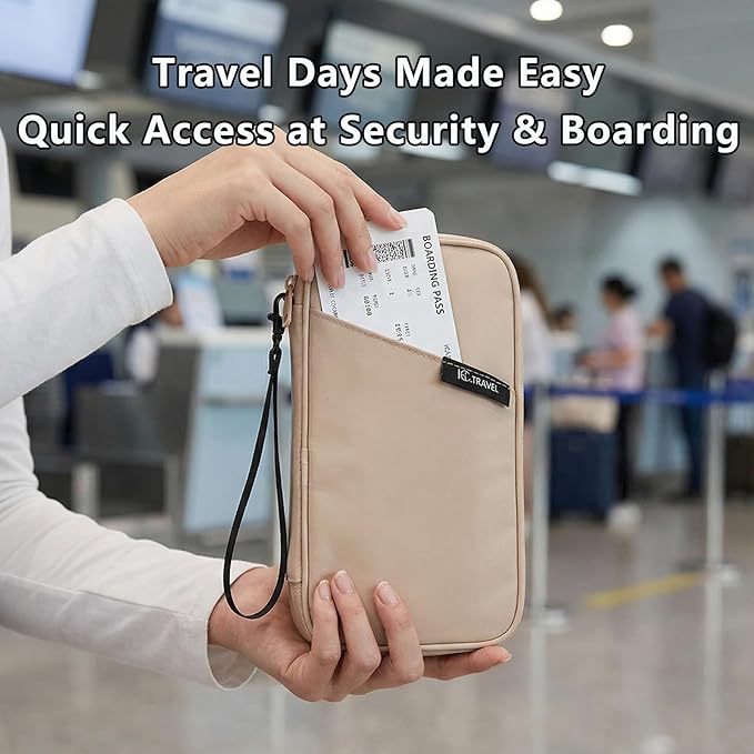 Family Passport Wallet & Travel Document Organizer-Large Capacity, Ultra-Slim Design for Men and Women,Secure Holder for Passports, Boarding Passes, Credit Cards, Cash, Travel Essentials
