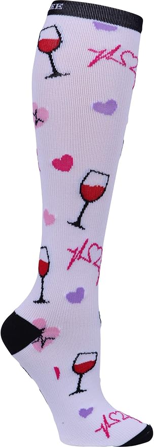 Cherokee Women's 10-15mmHg Compression Socks – Fun Print Knee Highs with Light Support, Soft Feel - PRINTSUPPORT