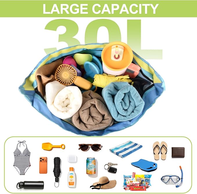 CaCTOUR Large Beach Bag Women,Beach Bags Waterproof Sandproof with Zipper Wet Pocket,Beach Tote Pool Bag for Swim Gym Travel