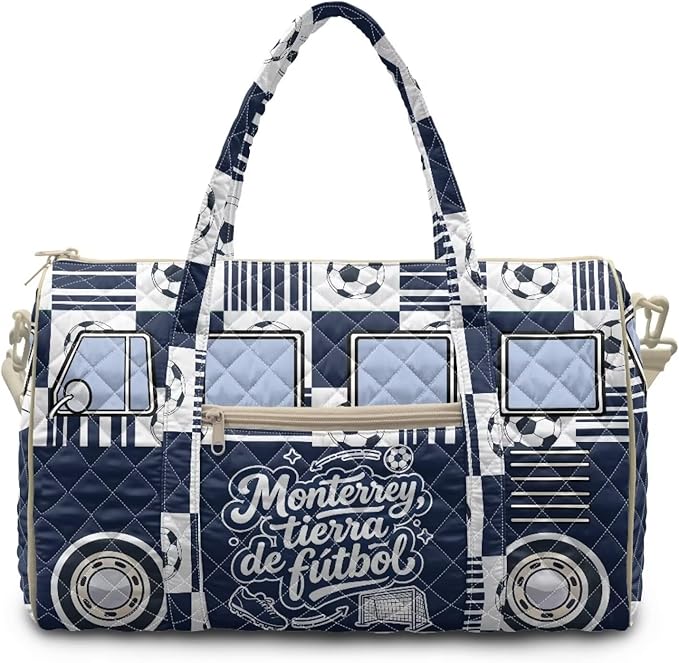 COEQINE Quilted Tote Bag Large Car，Monterrey Van Car Themed Men Purses Backpack Travel Duffle Bag for Weekender Gym Workout