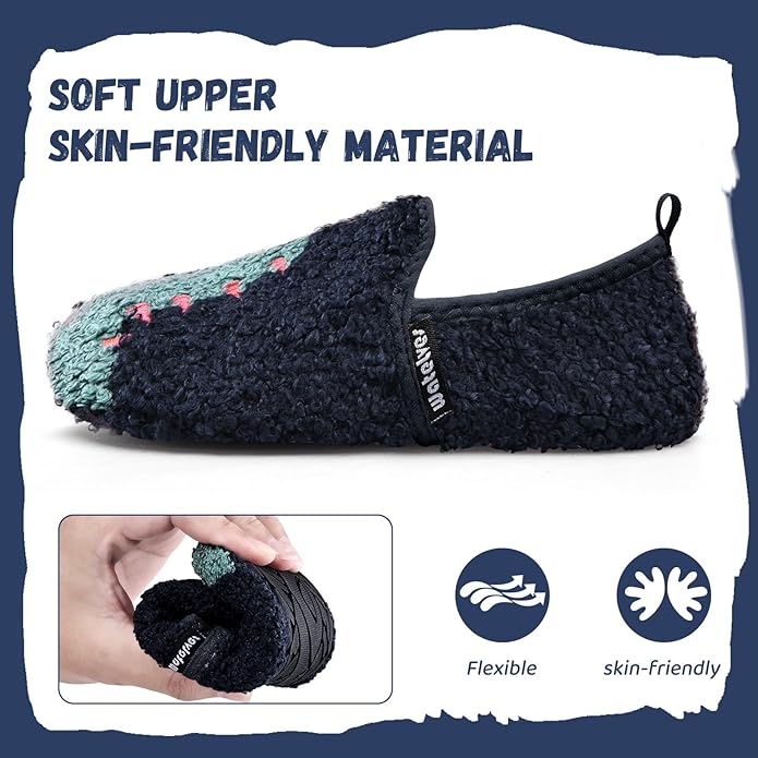 WateLves Kids Toddler Slippers Boys Girls House Shoes Slip on Sock Slippers Lightweight Winter Indoor Outdoor Walking Shoes