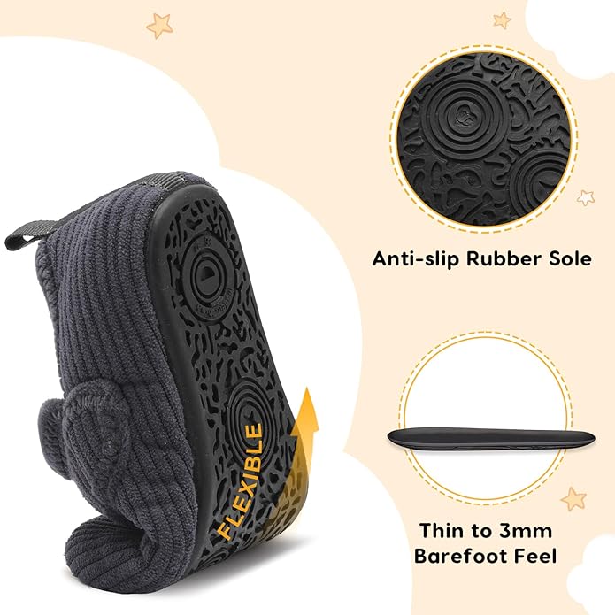 LeIsfIt Toddler Slippers Boys Girls House Shoes Soft Warm Kids House Slippers Slip on Cozy Bedroom Sock Shoes Non-slip Indoor Outdoor Slipper Shoe