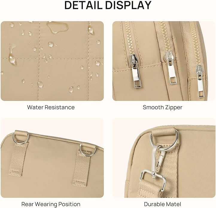 Telena 3-Zip Crossbody Bags for Women Anti Theft Cross Body Bag for Woman Travel Everyday Use
