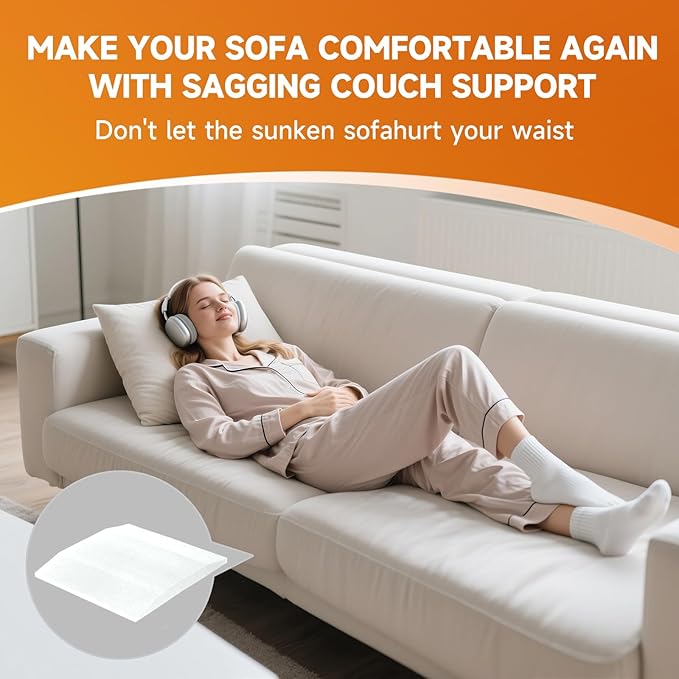 20"x20"Couch Cushion Support for Sagging Seat, Trapezoid 40D Density Foam Couch,Sofa Cushion Support Replacement for Furniture Sagging, White (2PCS)