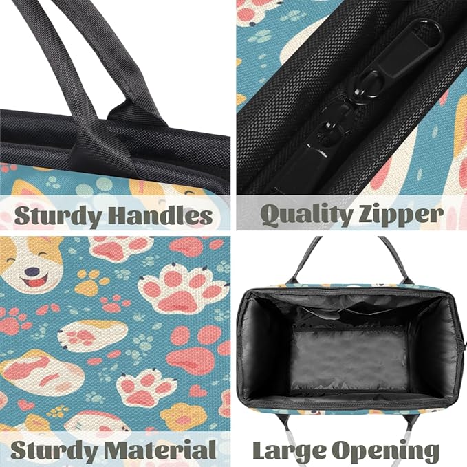 Dog Pawprint Overnight Weekender Bag for Women Men Travel Duffel Bags Waterproof Luggage Carry on Sports Yoga Gym Bag