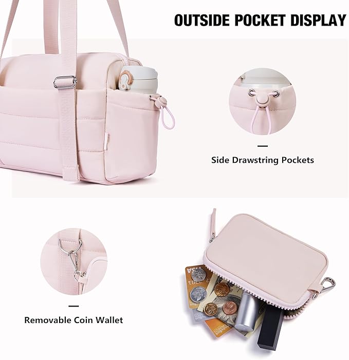 ROULENS Small Gym Bag for Women 2 Set Mini Gym Duffle Bag with Wet Compartment and Coin Wallet, Gym Tote Bag for Workout/Sport/Travel