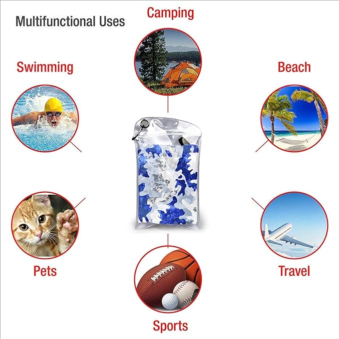 Blue And White Camouflage Sand Free Beach Towel – 31.5"X63" Quick Dry Microfiber Beach Towels For Travel, Swimming, Pool, And Camping, Absorbent And Compact Beach Essential For Women, And Men
