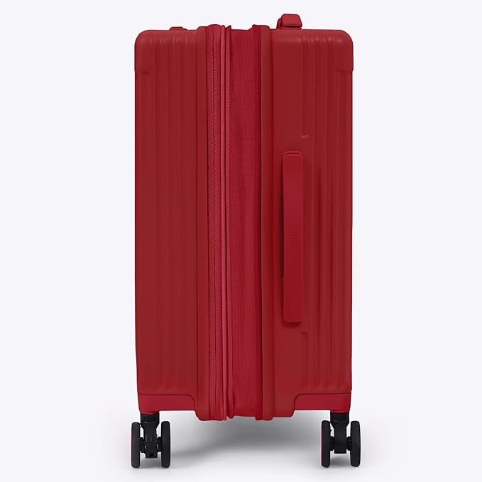 Nobl Travel Carry On Expandable Luggage, Noble Aluminum Frame PC Hard Shell Suitcase, 22.5”x14.2”x9.8” Airline Approved, 360° Spinner Wheels, TSA Locks, USB Charging, Cup & Phone Holder - Cherry Red
