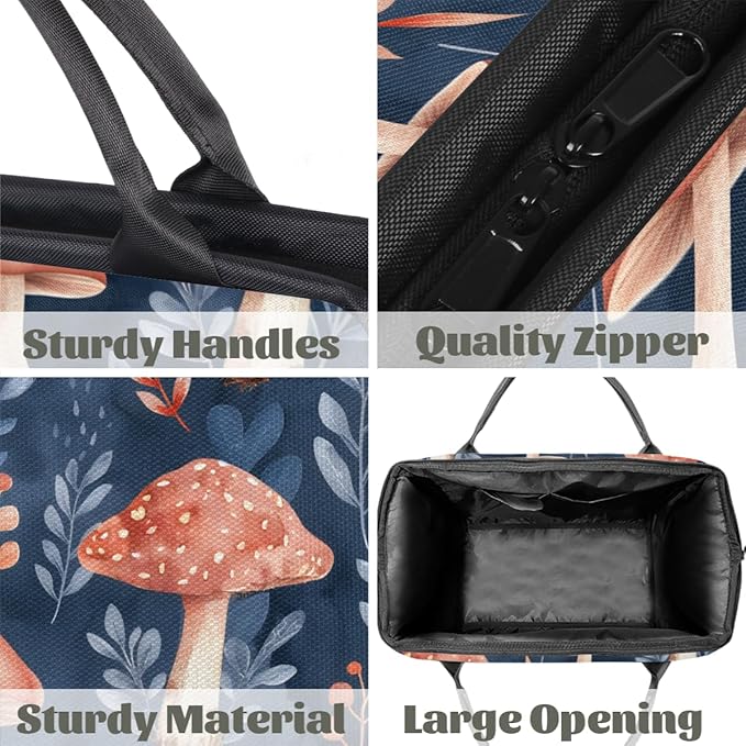 Mushrooms Overnight Weekender Bag for Women Men Travel Duffel Bags Waterproof Luggage Carry on Sports Yoga Gym Bag