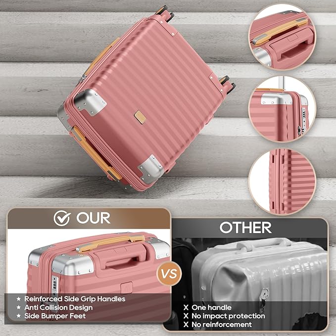 Joyway Luggage Set 3-Piece PP Hardshell Luggage with TSA Lock & Spinner Wheels – Lightweight Suitcase Set with Corner Protectors for Effortless Travel