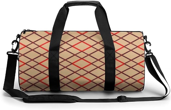Large Capacity Carry On Weekender Overnight Bag Black Red Beige And White Plaid Tartan Beach Swim Bags Men Women Duffle Bag for Travel, Sports