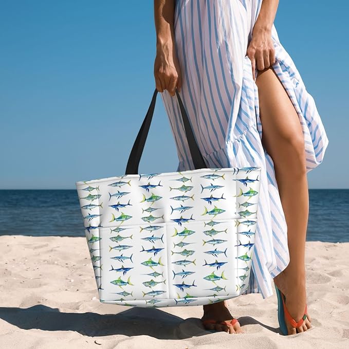 Large Beach Bag for Women Waterproof Foldable Travel Shoulder Tote Bag with Pocket for Weekender Pool Vacation